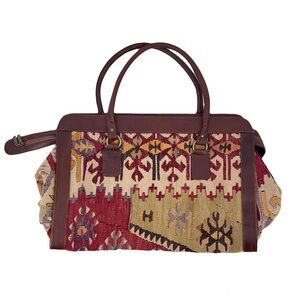 Kilim tapestry carpet weekend travel bag